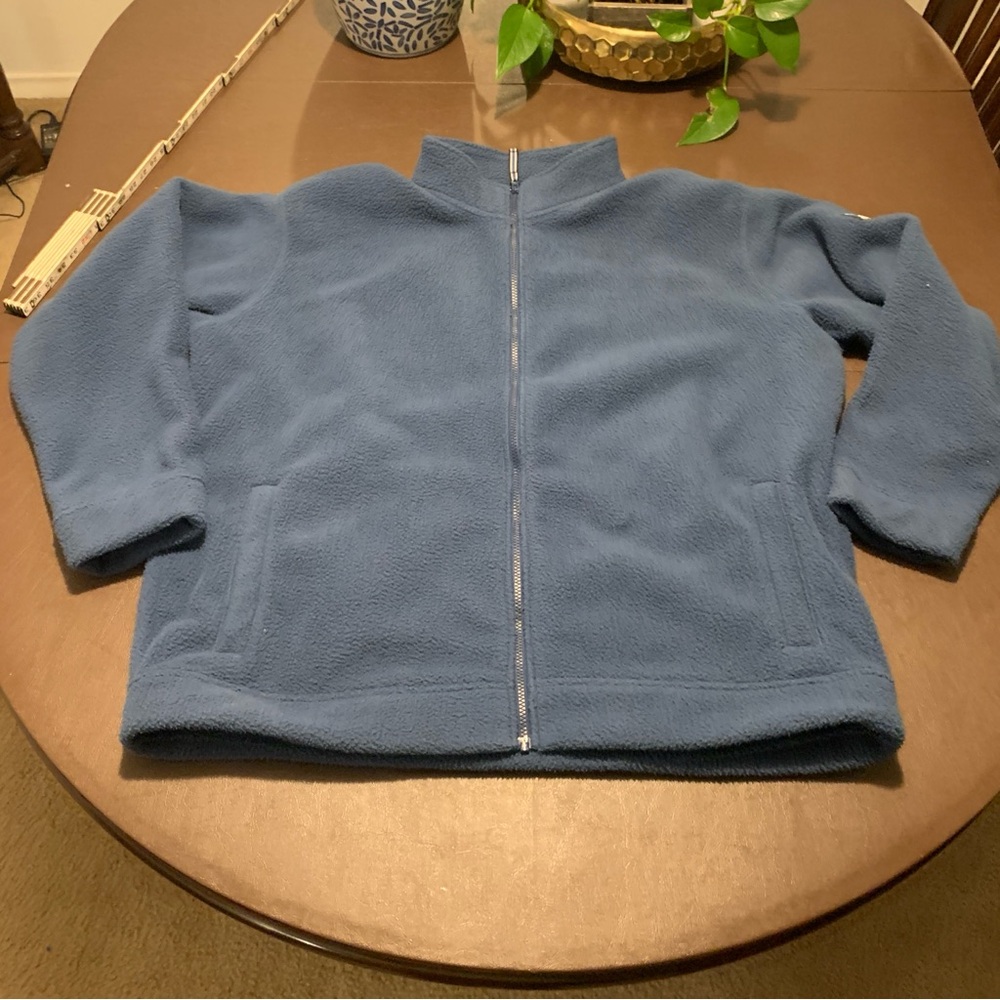 Orvis Mens Full Zip Fleece Sweater Jacket Size 2XL Solid Blue Classic Fit